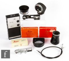 A collection of various Leica accessories, to include boxed SOOFM collapsible hoods, 14011 boxed