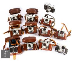 A collection of Voigtländer 35mm rangefinder cameras, to include three Vito B, two Vito BL, two