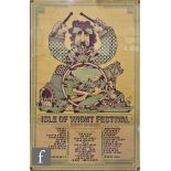 An original promotional poster for the Isle of Wight Festival, August 26th to the 30th 1970 with