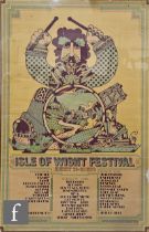 An original promotional poster for the Isle of Wight Festival, August 26th to the 30th 1970 with