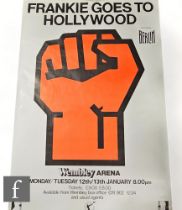 An original 1987 Frankie Goes To Hollywood concert Tour poster, Wembley Arena, 150cm x 100cm. *A
