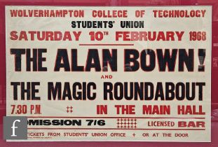 An original promotional poster for The Alan Bown and The Magic Roundabout, performing at