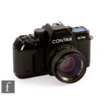 A Contax 167MT SLR Camera, serial no 088402, with Carl Zeiss 50mm f/1.4 lens.