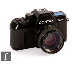 A Contax 167MT SLR Camera, serial no 088402, with Carl Zeiss 50mm f/1.4 lens.