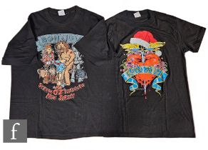 Bon Jovi - Two tour t shirts, 1989, Germany, labelled M, and 'Screw Oz lets go to New Jersey',