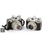 Two Kodak Medalist Medium Format Rangefinder Cameras, chrome, for 620 roll film, both with Ekltar