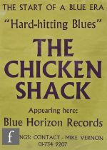 An original promotional poster for an appearance of The Chicken Shack, appearing at Blue Horizon
