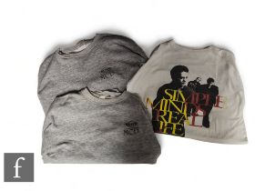 Simple Minds - A group of tour t shirts and sweatshirts, to include two grey sweatshirts for the