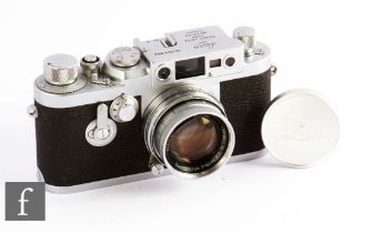 A Leica IIIg, circa 1957, with Summicron f2/50 lens, chrome body, serial number 904 952.