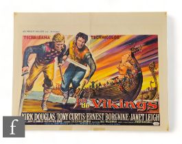 A Les De Vikings (The Vikings) 1958 Belgian film poster, starring Kirk Douglas, Tony Curtis and