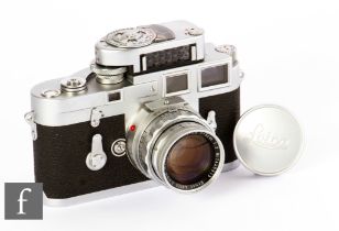 A Leica M3 (double wind), serial number 912881, circa 1957 with Summicron 50mm f/2 lens.