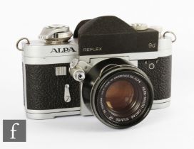 A 1960s Pignons Alpa Reflex 9d SLR 35mm camera, to include camera body serial No.49240, chrome body,