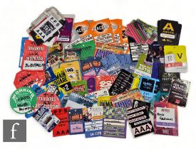 A large collection of assorted 1990s and 2000s festival and various tour satin and laminated passes,