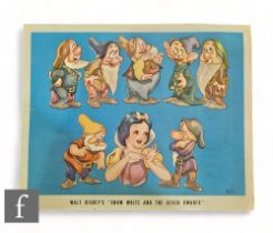 A Snow White and the Seven Dwarfs (1938) lobby card size poster, advertising shows at The Lyric,