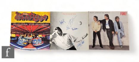 Huey Lewis and the News/The Waterboys - Three signed LPs, to include Huey Lewis and the News - Small