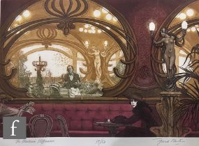 Frank Martin (1921-2005) - 'The Brasserie Hoffmann', colour etching, titled, signed and numbered