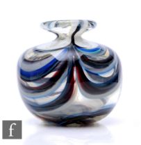 Chris Hotton - Isle of Wight - A studio glass vase of ovoid form with everted rim, decorated with