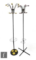 Unknown - Two 1960s Atomic style coat racks, the first rising from a four tier stand with arched and