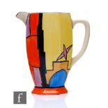 Clarice Cliff - Sunray (Night & Day) - An Athens shape jug circa 1930, hand painted with an abstract