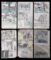 Albert Wainwright (1898-1943) - A collection of sketchbook pages, depicting landscape studies