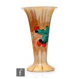 Clarice Cliff - Oak Leaves (Acorn) - A shape 278 trumpet vase circa 1934, hand painted with a