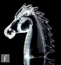 Zanetti - A later 20th Century Italian glass sculpture if a stylised horse's head with applied