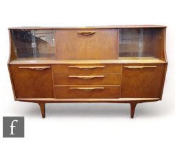 Jentique - A mid Century teak side board drinks cabinet, the arrangement of three drawers and two