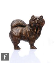 Basil Matthews - A later 20th Century cast bronze sculpture of a Chow Chow dog, signature to