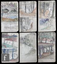 Albert Wainwright (1898-1943) - A collection of sketchbook pages, depicting landscape studies of
