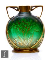 Daum - Carl Deffner of Esslingen - A cameo glass vase circa 1900, of compressed ovoid form, the body