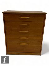 G-Plan - A mid Century 'Fresco' chest of drawers, with an arrangement of five drawers, with cup