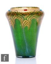 Loetz - An early 20th Century Aventurin vase, of high shouldered tapering form, decorated with