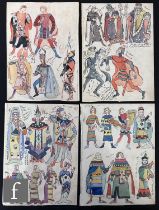 Albert Wainwright (1898-1943) - Seven sketchbook pages depicting costume designs for Hamlet and