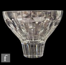 John Luxton - Stuart & Sons - A later 20th Century clear cut crystal bowl raised to a slender