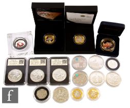 Elizabeth II - Two Royal Mint silver proof two pounds, cased with certificates, two Commonwealth two