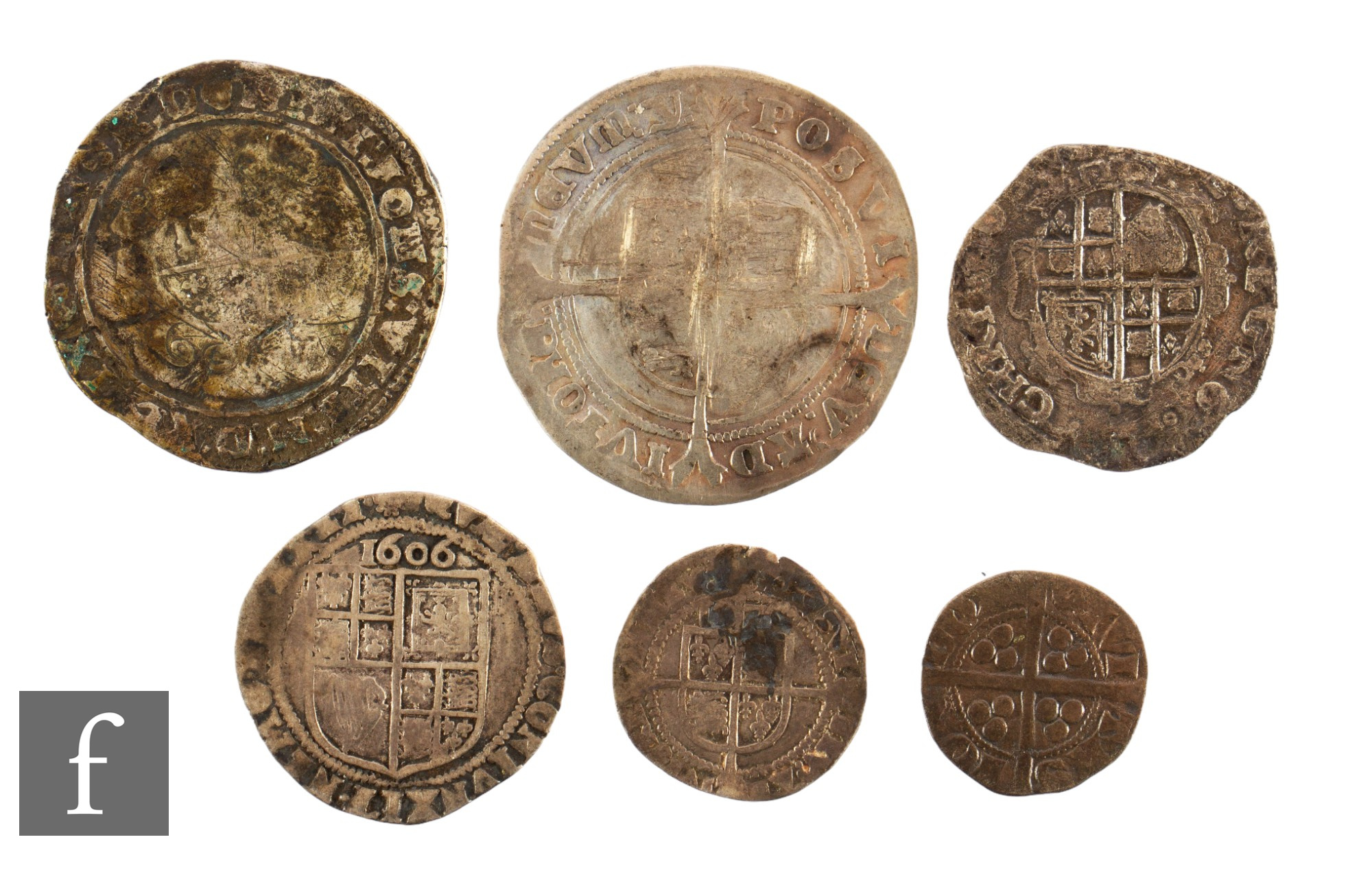 Edward I to Elizabeth I - Various hammered coinage, penny, sixpence, shilling etc. (6) - Image 2 of 2