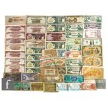 Banknotes - Various Japanese one hundred dollar notes, also cents, rupees, Dutch notes and other