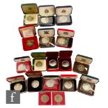 Elizabeth II - A collection of silver and nickel crowns and dollars for various commemorative