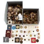 George III to Elizabeth II - A large collection of coinage to include pennies, nickel and copper