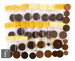 Various - A James I 1689 Gun money half crown, Shrewsbury half pennies, assorted copper coinage