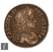 Charles II (1660-1685) - A crown, 1679, fourth laureate and draped bust facing ring, reverse crowned