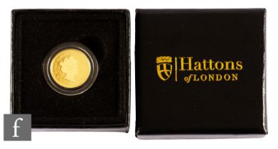 Elizabeth II - A Tristan da Cunha gold quarter sovereign to commemorate the Mayflower, no