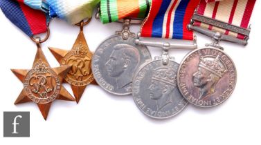 A World War Two medal group 39-45 and Atlantic (France and Germany Clasp) Stars, Defence, British