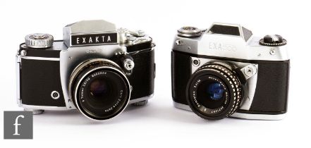 An Ihagee Exakta Varex IIb SLR Camera, with Zeiss lenses - Tessar f/2.8 50mm lens, together with a