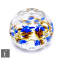 A 20th Century Perthshire magnum glass paperweight, of dome form with facet cut sides and top,
