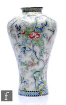 A large early 20th Century Royal Coronaware vase of baluster form with narrow collar neck