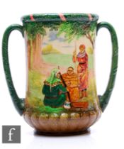 A 1930s Royal Doulton two handled loving cup titled 'Robin Hood and his band of Merry Men in