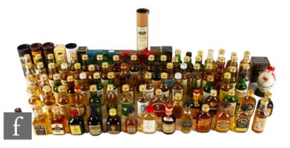 A large collection of whisky miniatures, to include single malts, highland malts, blended, limited