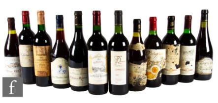 Twelve bottles of various French red wines, to include Corbières, Côtes du Rhône, Bergerac and