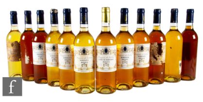 Twelve bottles of Marquis de Jalbert dessert wine, one Cotes De Bergerac 1998, eight Bordeux 1998